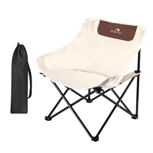 Dolphy Nonslip Portable Camping Chair for Hiking with Side Pockets - Beige