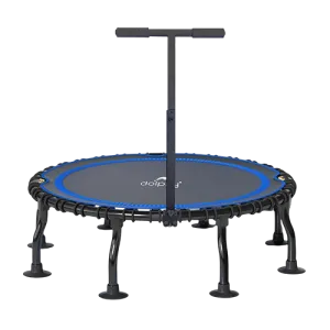 Dolphy 48 Inch Foldable Bungee Trampoline with Adjustable Handle For Cardio Practice