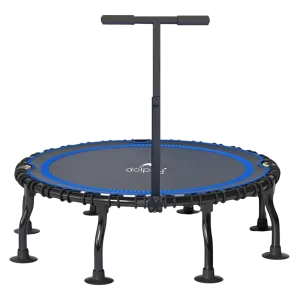 Dolphy 48 Inch Foldable Bungee Trampoline with Adjustable Handle For Cardio Practice