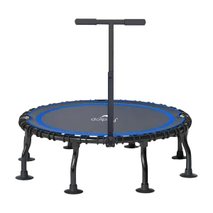 Dolphy 48 Inch Foldable Bungee Trampoline with Adjustable Handle For Cardio Practice