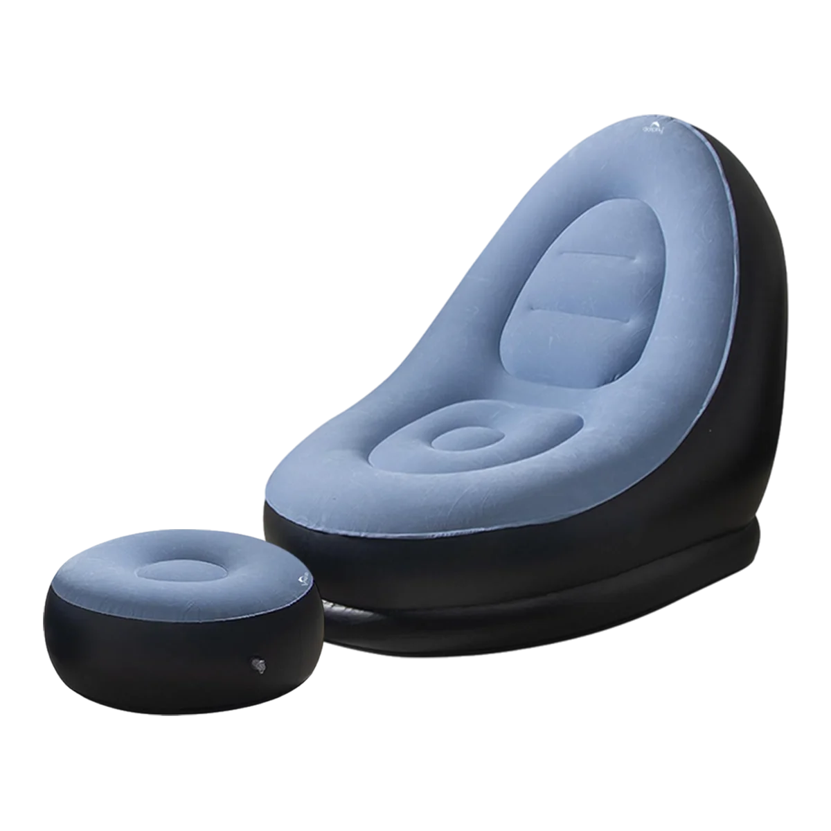 Dolphy PVC Inflatable Recliner Sofa With Air Pump & Footrest Blue Purple Coffee