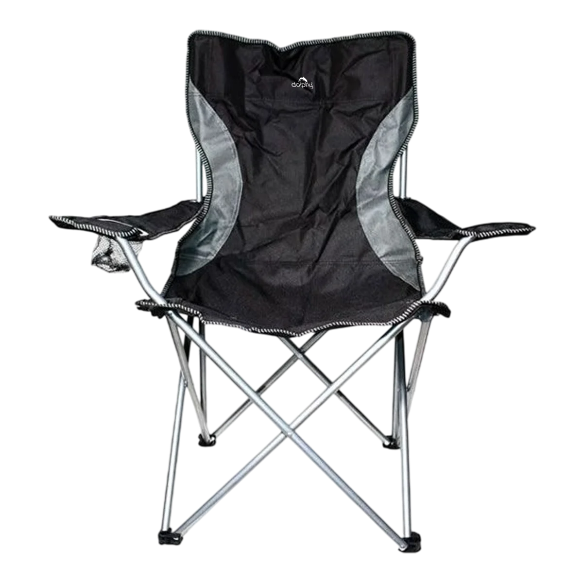 Dolphy Foldable Camping Chair with Holder & Carry Bag- Black, Blue, Green