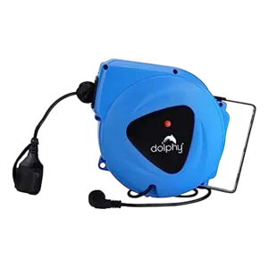 Dolphy 14M Extension Cord Reel,  Auto Retractable Power Cable Reel - Blue