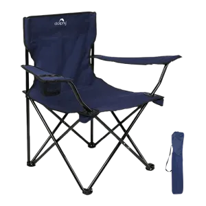 Dolphy Folding Camping Chair With Drink Holder And Carry Bag - BLue, Black, Red