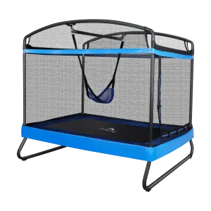 Dolphy 2-in-1 Kids Trampoline with Swing Set, 6 Feet Rectangle Trampoline