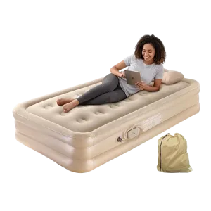 Dolphy Pvc Single Inflatable  Air Bed With Built-in Electric Pump