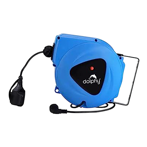 Dolphy 14M Extension Cord Reel,  Auto Retractable Power Cable Reel - Blue