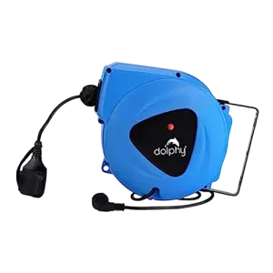 Dolphy 14M Extension Cord Reel,  Auto Retractable Power Cable Reel - Blue