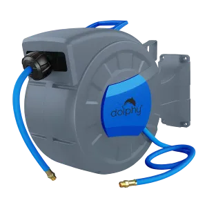 Dolphy 20M Retractable Air Hose Reel 3/8"  wall mounted with 180° Swivel