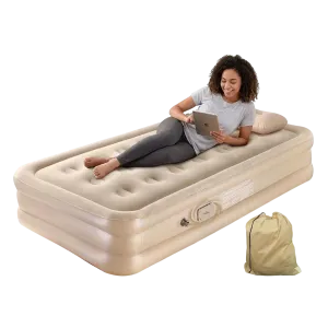 Dolphy Pvc Single Inflatable  Air Bed With Built-in Electric Pump