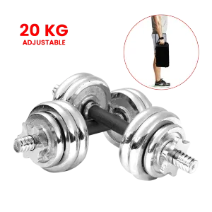 Dolphy 20kg Chrome Iron Balanced Adjustable Dumbbell Set