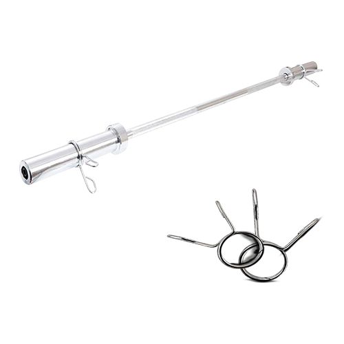 Dolphy 4 Feet Olympic Straight Barbell Rod With Spring Collar