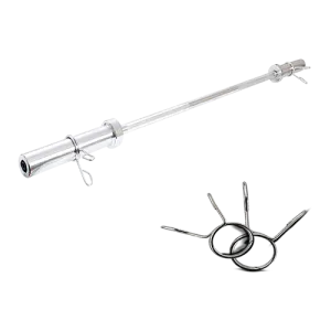 Dolphy 4 Feet Olympic Straight Barbell Rod With Spring Collar