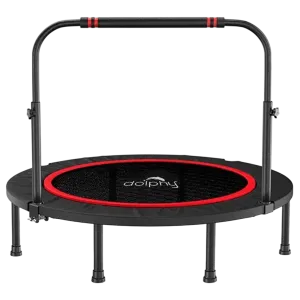 Dolphy 40" Foldable Exercise Trampoline with Adjustable Handle and Quiet Stable 