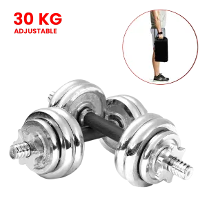 Dolphy 30kg Chrome Iron Heavy Adjustable Dumbbell Set