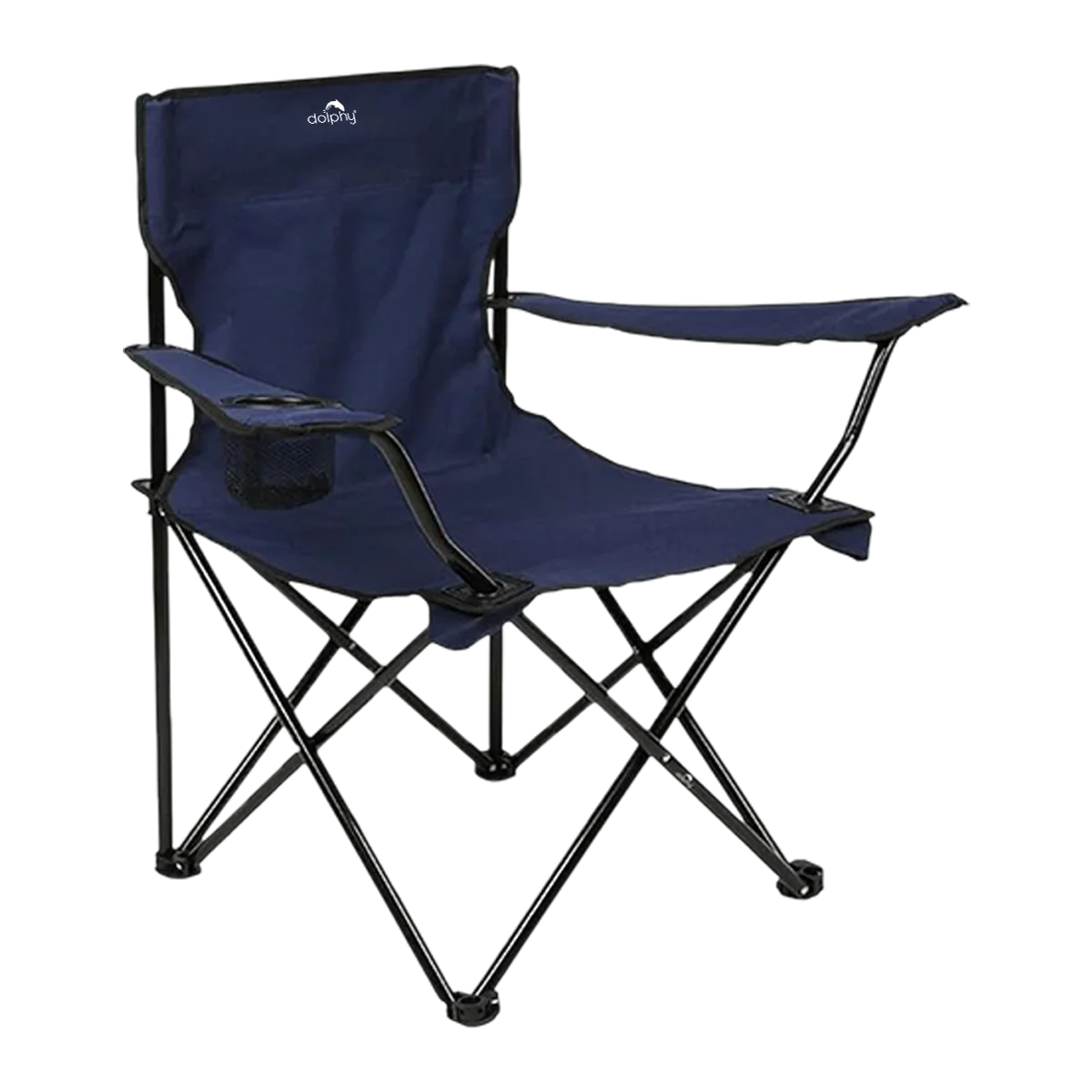 Dolphy Folding Camping Chair With Drink Holder And Carry Bag - Blue, Black, Red