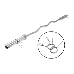 Dolphy 4 Feet Olympic Barbell Rod Curl Bar With Spring Locks