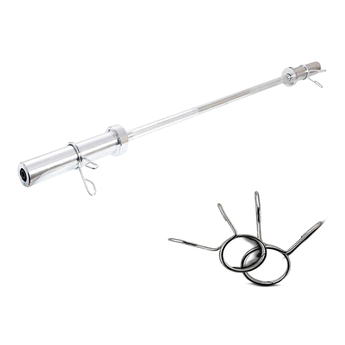 Dolphy 4 Feet Olympic Straight Barbell Rod With Spring Collar