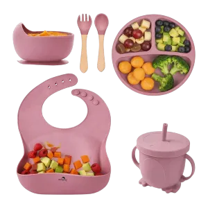Dolphy Silicone Self-Feeding Set, Bpa-Free Tableware Kit for Babies