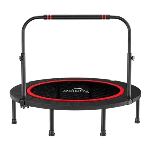 Dolphy 40" Foldable Exercise Trampoline with Adjustable Handle and Quiet Stable 