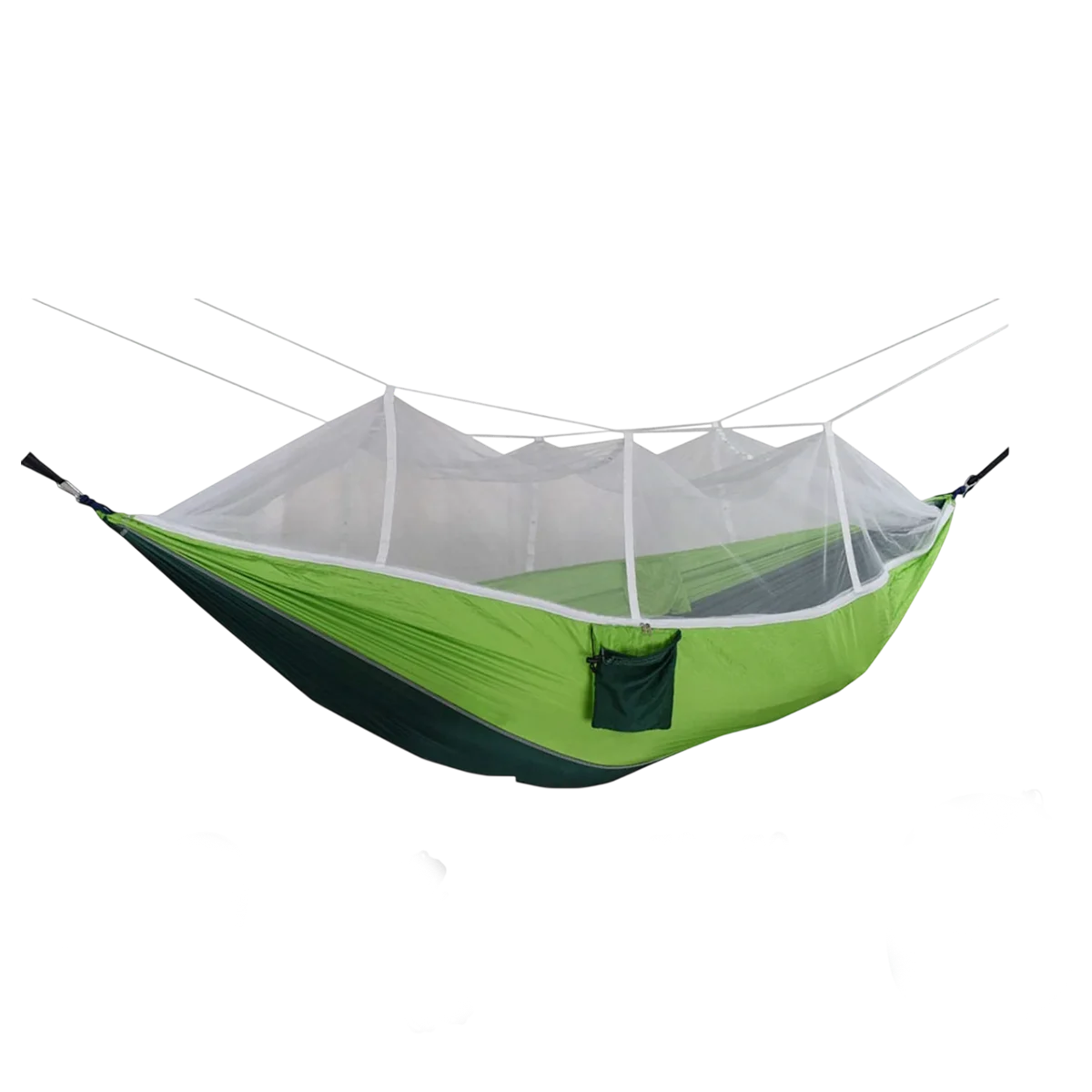 Dolphy Portable Hiking Hammock with Mosquito Net - Green & Black