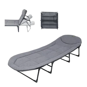 Dolphy Portable Folding Bed For Sleeping With Soft Cushion 6 Feet with headrest