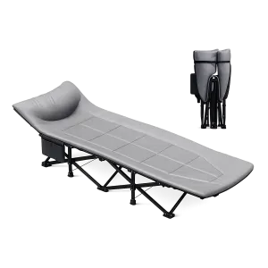 Dolphy Folding Cot Bed For Adults With Built-in Mattress And Pillow