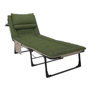 Dolphy Camping Cot Bed with Cushion & 6-Position Adjustable Backrest 6.2 Ft