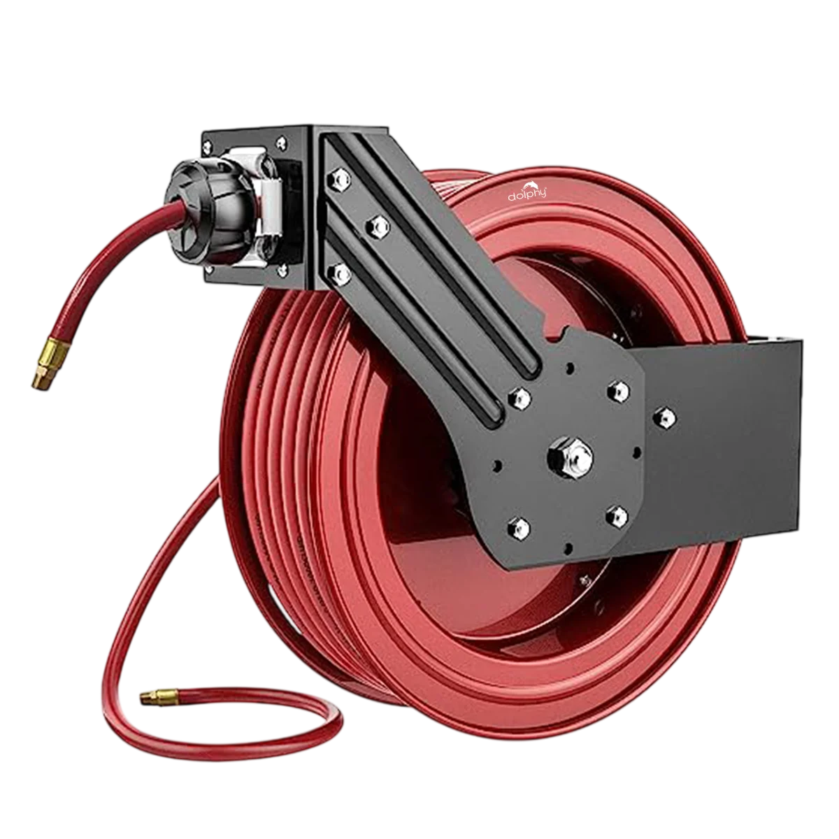 Dolphy Retractable Air Hose Reel 3/8 Inch x 20M Brass Fitting 300 PSI
