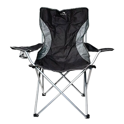 Dolphy Foldable Camping Chair with Holder & Carry Bag- Black, Blue, Green