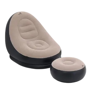 Dolphy PVC Inflatable Recliner Sofa With Air Pump With Footstool - Blue / Purple / Coffee