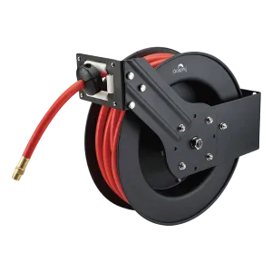 Dolphy 30M Auto Rewind Air Hose Reel 1/4 Inch | Wall Mount - Black & Red