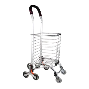 Dolphy Aluminum Foldable Shopping Cart Trolley with 8 Wheels - Silver