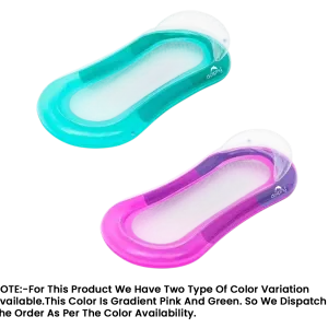 Dolphy PVC Inflatable Floating Bed Built-in Electric Pump - Gradient Pink & Green
