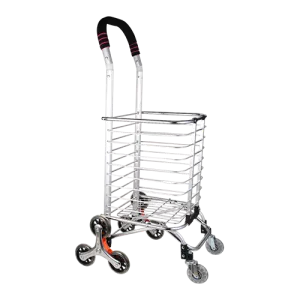Dolphy Aluminum Foldable Shopping Cart Trolley with 8 Wheels - Silver