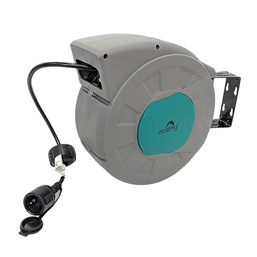 Dolphy 20M Auto Extension Cord Reel, Rewind Electric Cable Reel