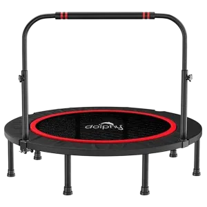 Dolphy 48 Inch Foldable Mini Rebounder with Safety Pad and Adjustable Handle