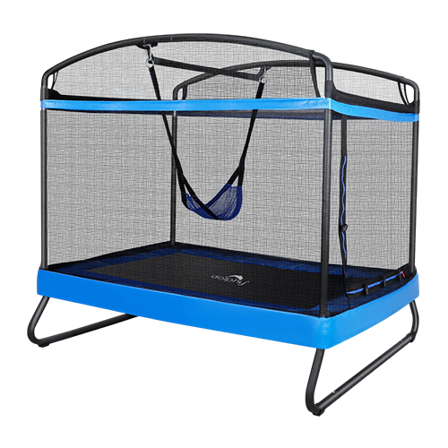 Dolphy 2-in-1 Kids Trampoline with Swing Set, 6 Feet Rectangle Trampoline